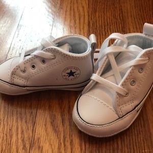 White size 2 infant converse shoes